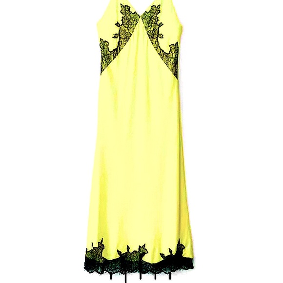 New With Tags rag & bone Yellow Silk Slip Dress Midi, Size 2/XS - Picture 2 of 10